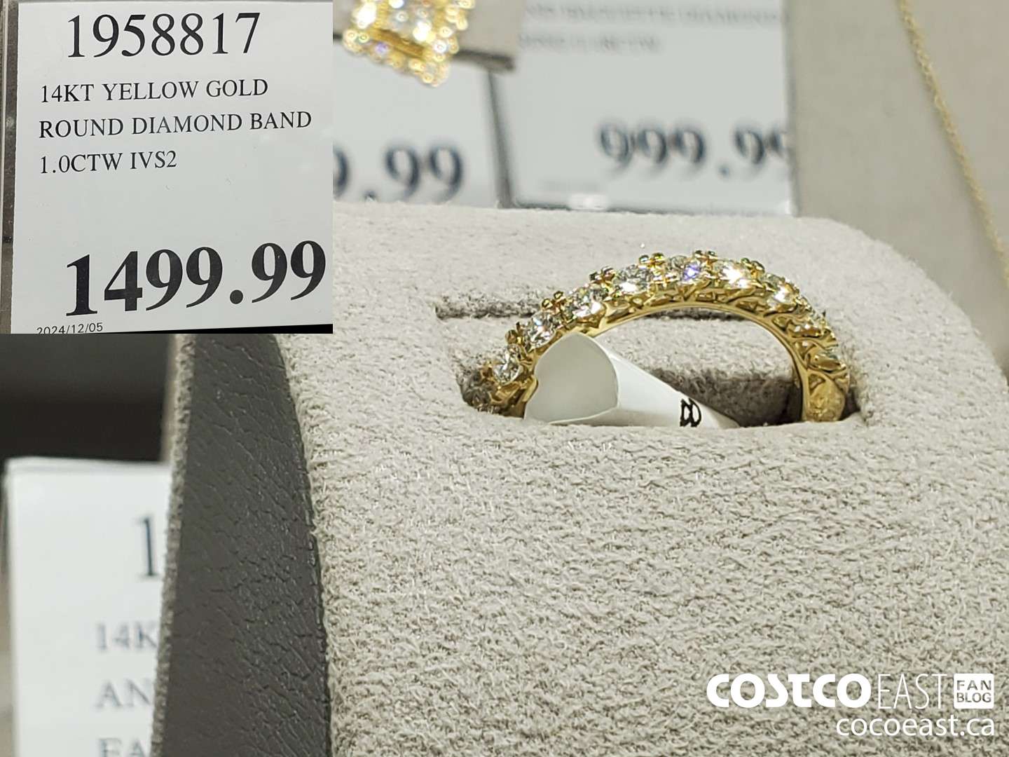 1958817 14KT YELLOW GOLD ROUND DIAMOND BAND 1.0 CTW 1VS2  $1499.99