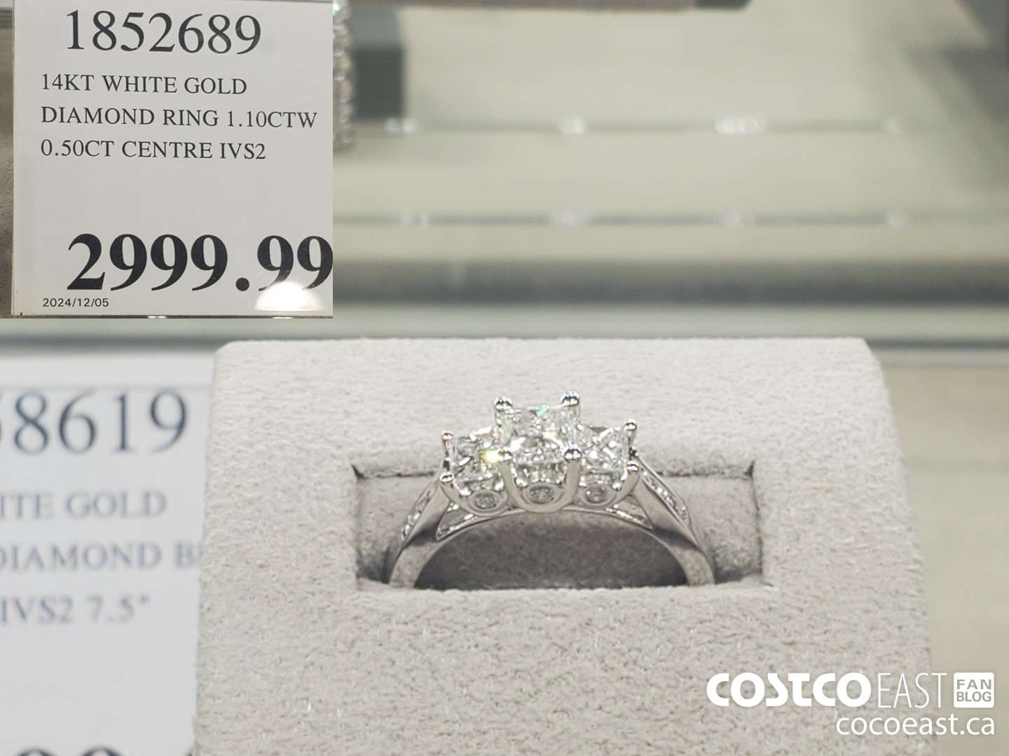 1852689 14 KT WHITE GOLD DIAMOND RING 1.10 CTW 0.50 CT CENTRE IVS2  $2999.99