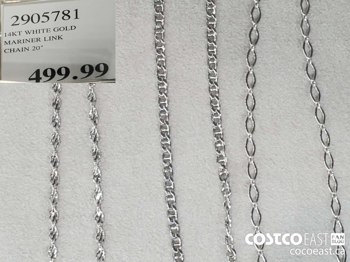 2905781 14 KT WHITE GOLD MARINER LINK CHAIN 20