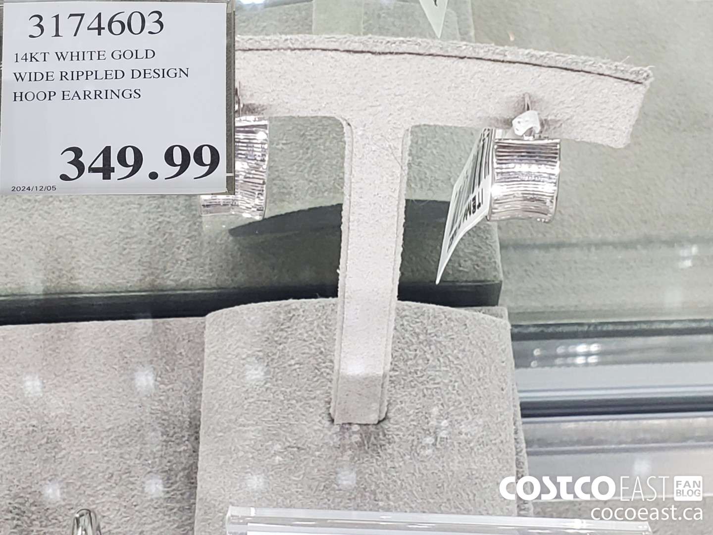 3174603 14 KT WIDE RIPPLED DESIGN HOOP EARRINGS  $349.99