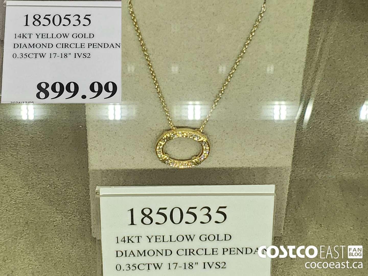1850535 14 KT YELLOW GOLD DIAMOND CIRCLE PENDANT 0.35CTW 17-18
