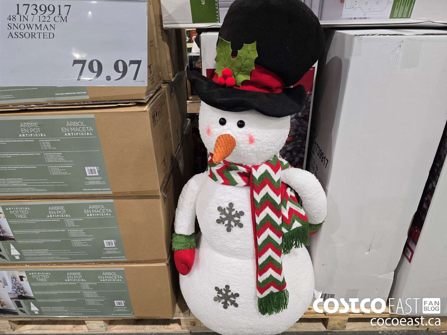 1739917 48 IN / 122 CM SNOWMAN ASSORTED $79.97