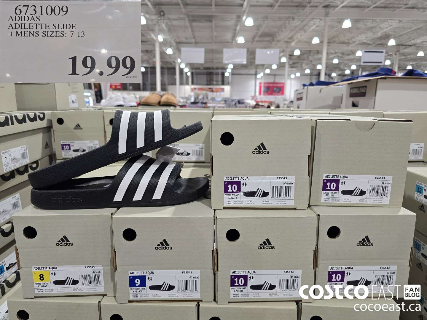 6731009 ADIDAS ADILETTE SLIDE +MENS SIZES: 7-13 $19.99