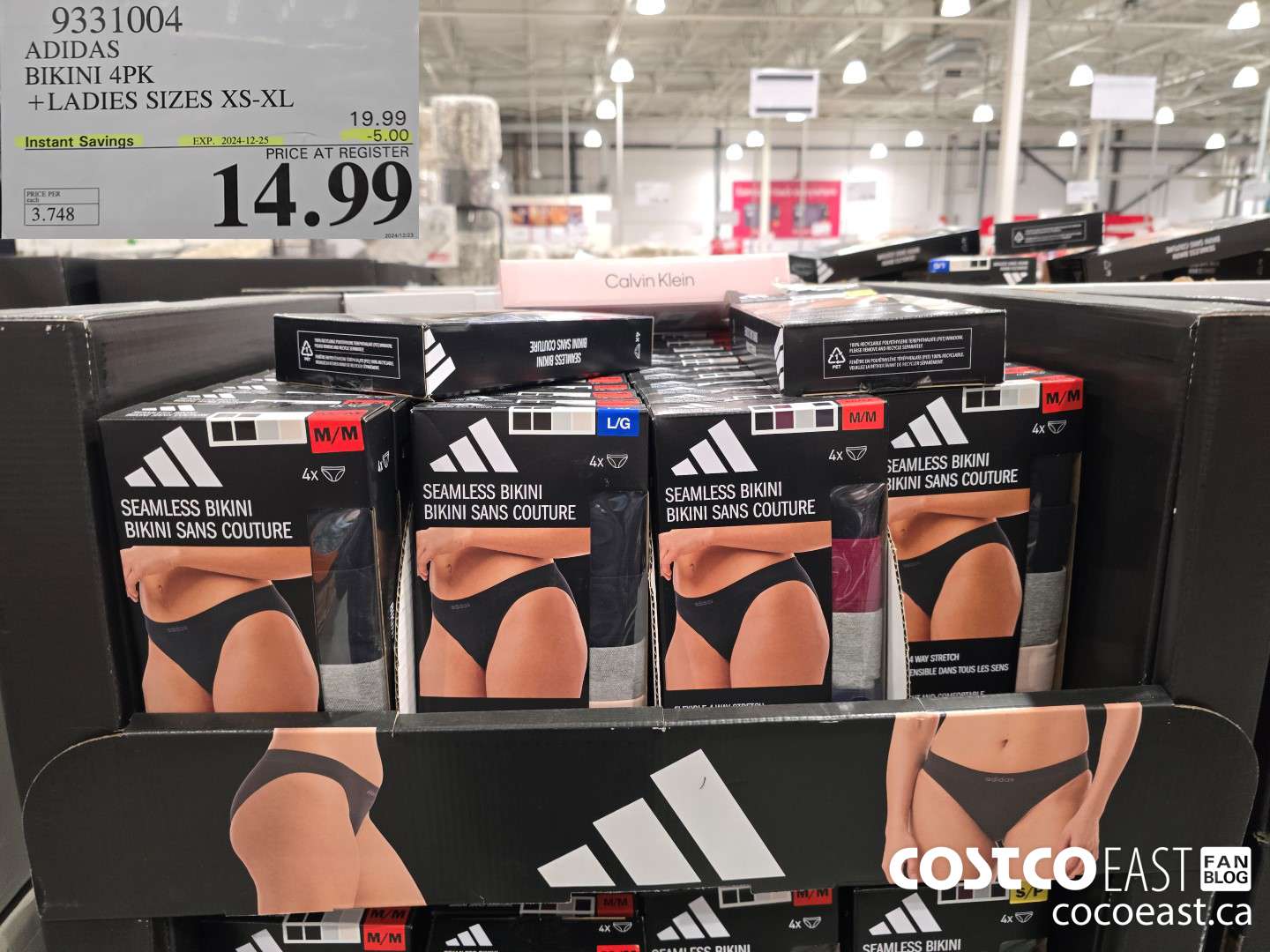 9331004 ADIDAS BIKINI 4PK +LADIES SIZES XS-XL ($5.00 INSTANT SAVINGS EXPIRES ON 2024-12-25) $14.99
