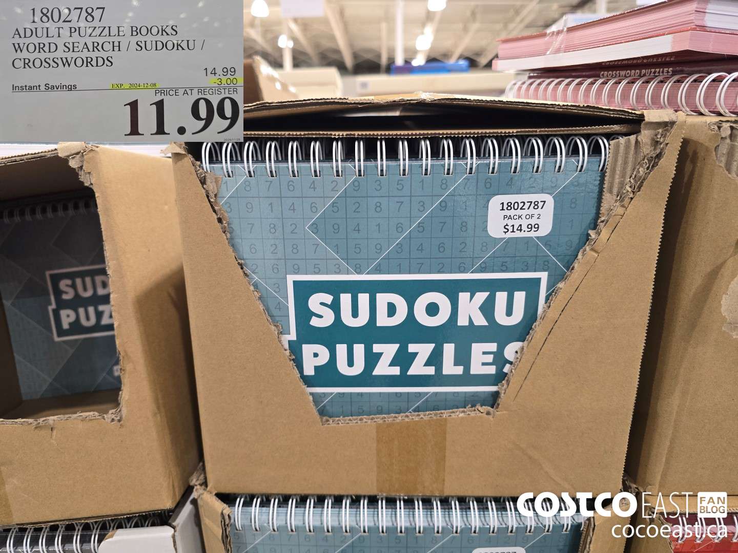 1802787 ADULT PUZZLE BOOKS WORD SEARCH / SUDOKU / CROSSWORDS 20024-12-08 ($3.00 INSTANT SAVINGS) $11.99