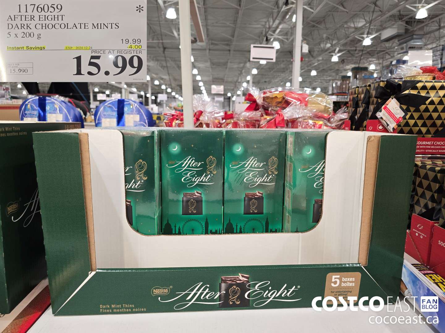 1176059 AFTER EIGHT DARK CHOCOLATE MINTS 5 x 200 g ($4.00 INSTANT SAVINGS EXPIRES ON 2024-12-24) $15.99