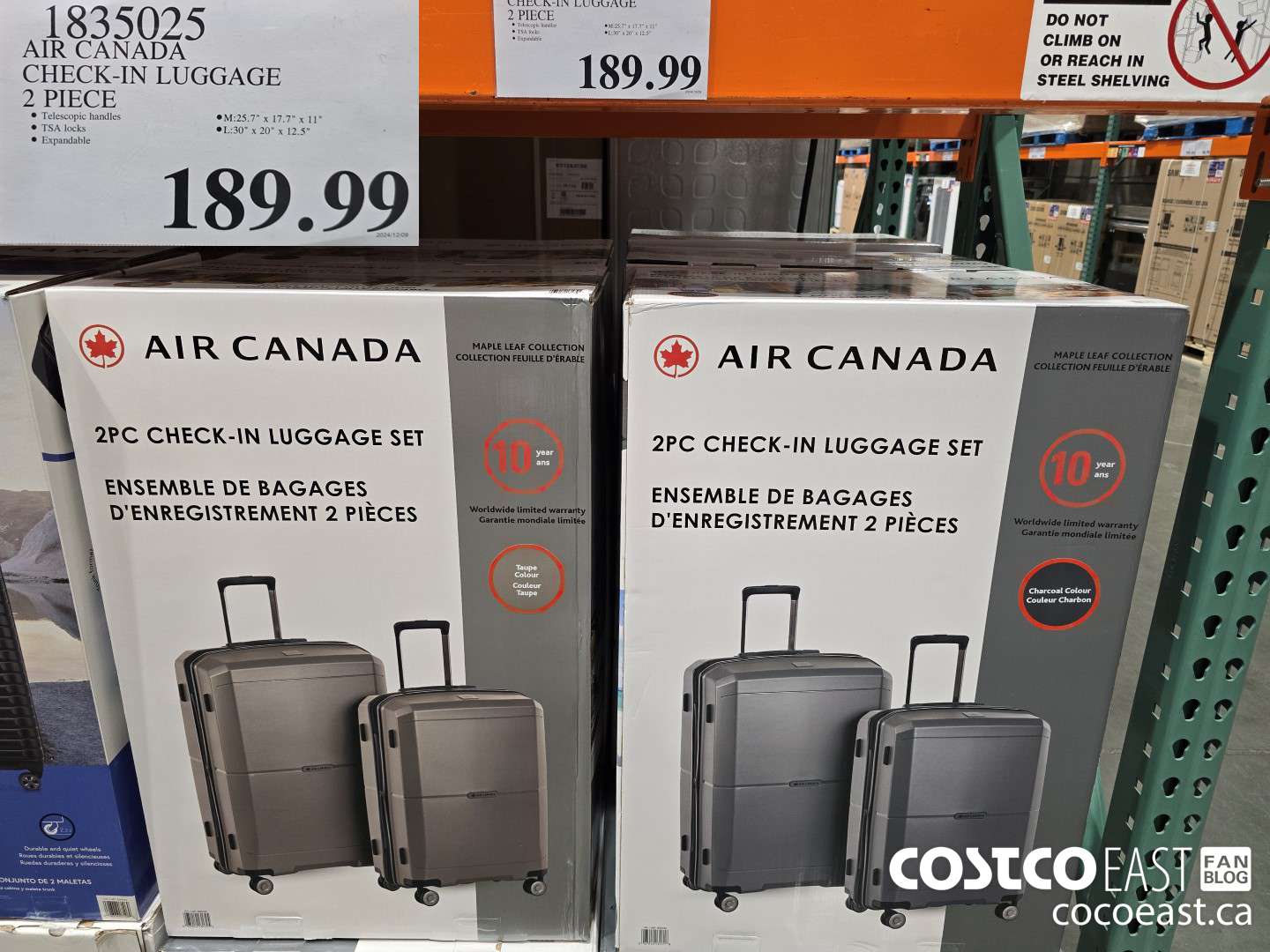 1835025 AIR CANADA CHECK-IN LUGGAGE 2 PIECE $189.99