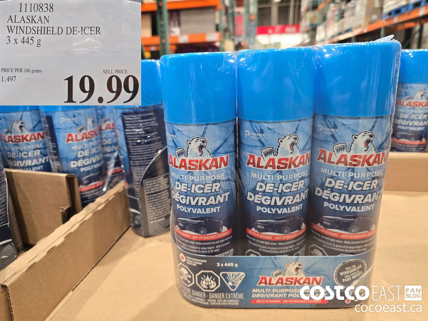 1110838 ALASKAN WINDSHIELD DE-ICER 3 x 445 g $19.99