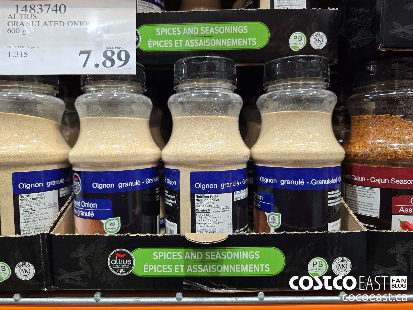 1483740 ALTIUS GRANULATED ONION 600 G $7.89