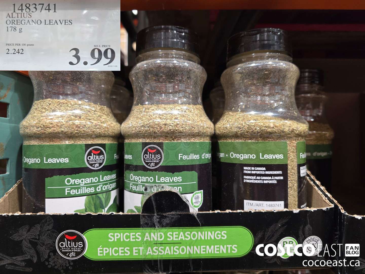 1483741 ALTIUS OREGANO LEAVES 178 G $3.99