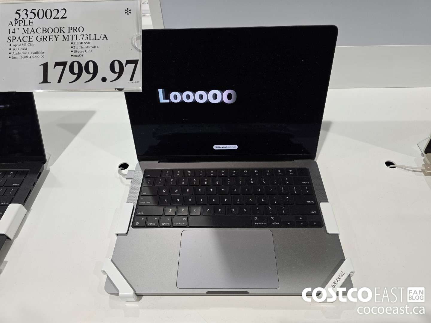 5350022 APPLE 14 MACBOOK PRO SPACE Grey MTL73LL/A $1799.97