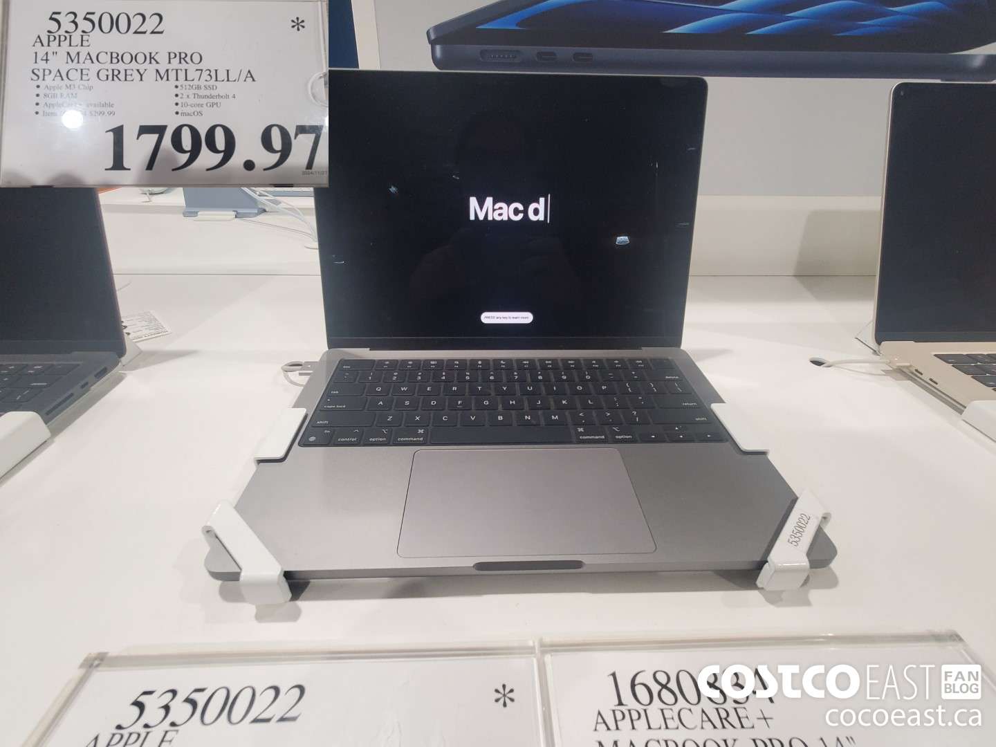 5350022 APPLE 14 MACBOOK PRO SPACE Grey MTL73LL/A $1799.97