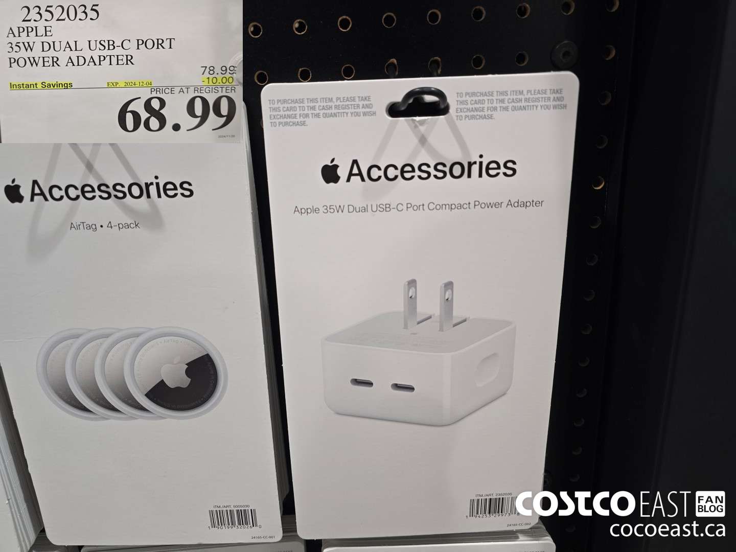 2352035 APPLE 35W DUAL USB-C PORT POWER ADAPTER ($10.00 INSTANT SAVINGS EXPIRES ON 2024-12-04) $68.99