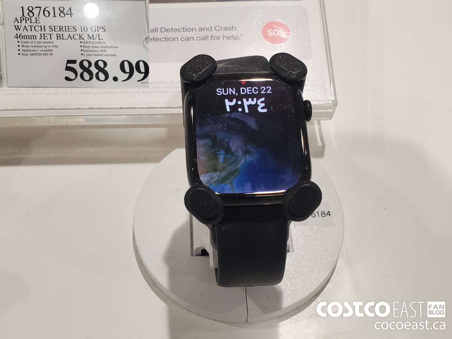 1876184 APPLE WATCH SERIES 10 GPS 46mm JET BLACK M/L $588.99