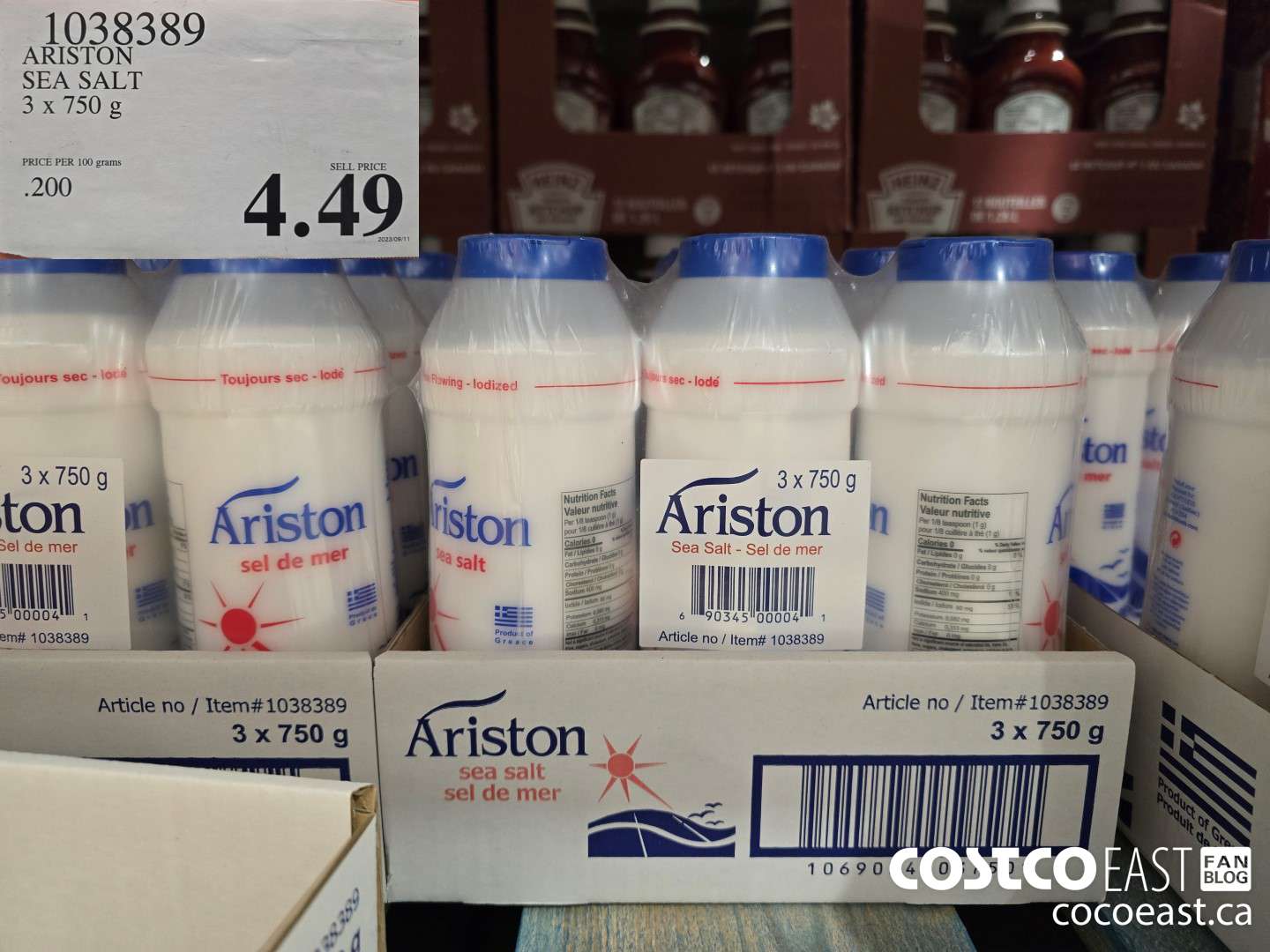 1038389 ARISTON SEA SALT 3 x 750 g $4.49