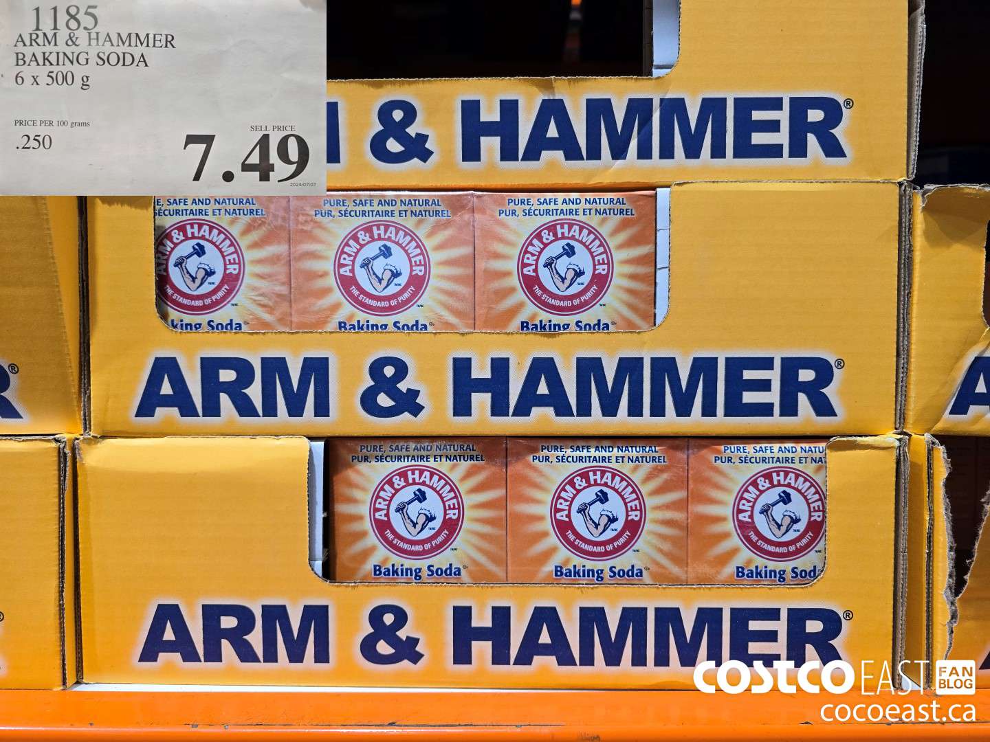 1185 ARM & HAMMER BAKING SODA 6 X 500 G $7.49