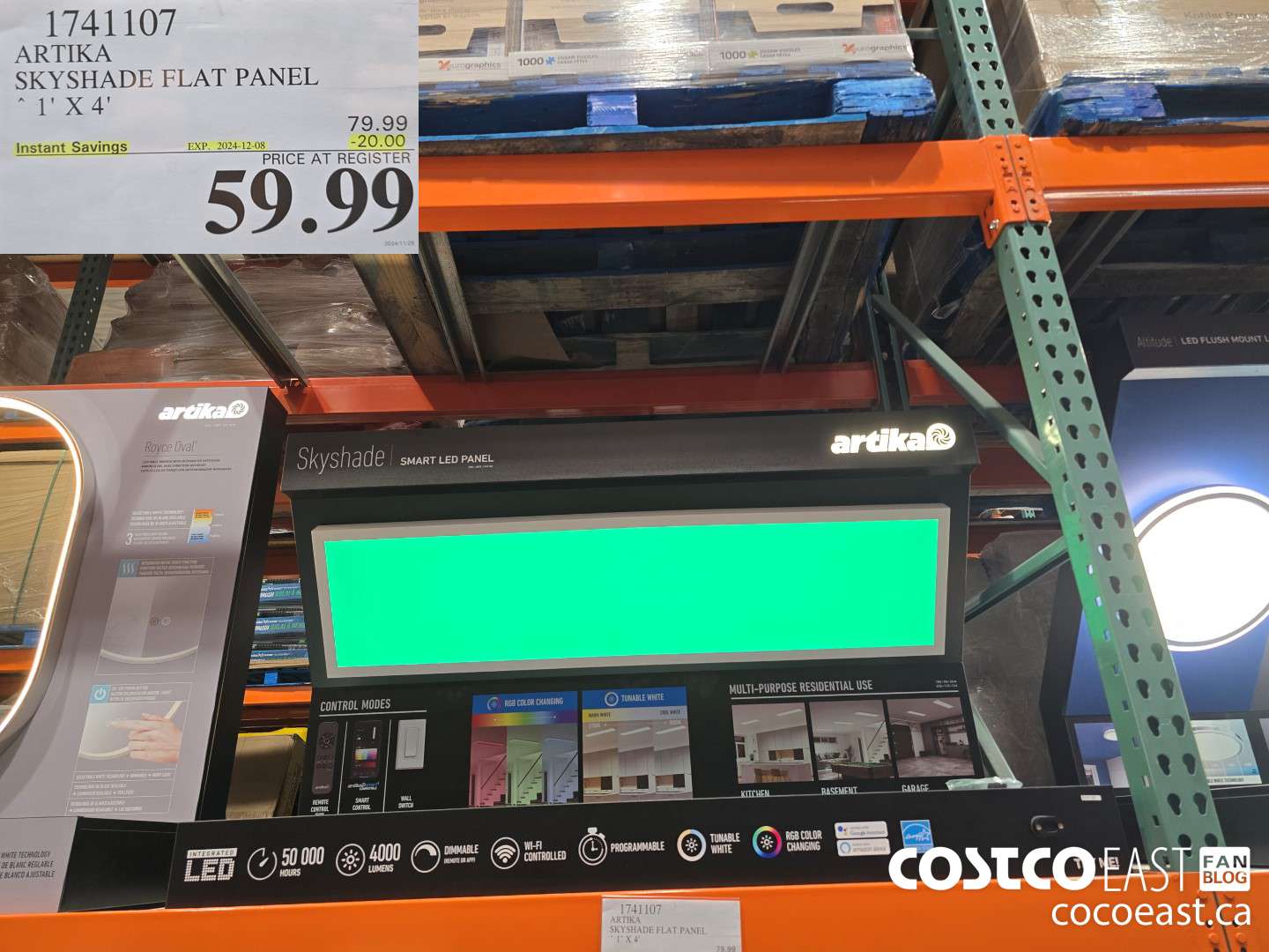 1741107 ARTIKA SKYSHADE FLAT PANEL 1' X 4' ($20.00 INSTANT SAVINGS EXPIRES ON 2024-12-08) $59.99