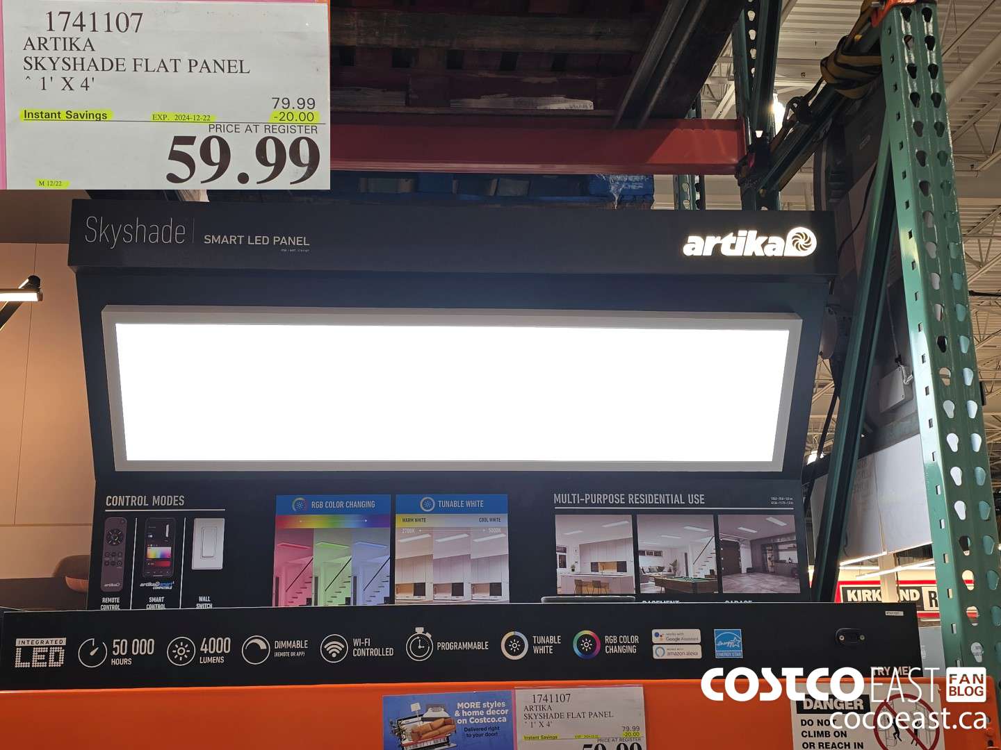 1741107 ARTIKA SKYSHADE FLAT PANEL 1' X 4' ($20.00 INSTANT SAVINGS EXPIRES ON 2024-12-22) $59.99