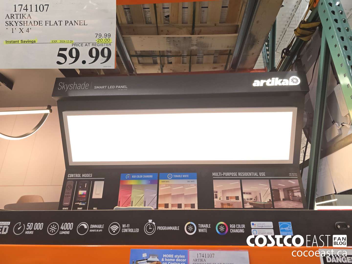 1741107 ARTIKA SKYSHADE FLAT PANEL 1' X 4' ($20.00 INSTANT SAVINGS EXPIRES ON 2024-12-29) $59.99