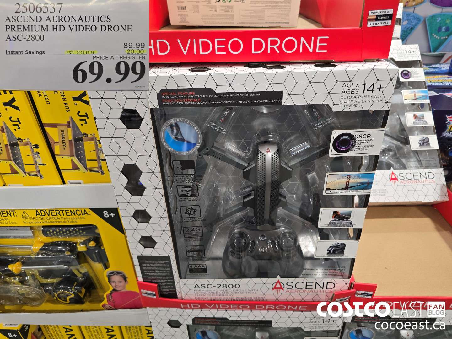 2506537 ASCEND AERONAUTICS PREMIUM HD VIDEO DRONE ASC-2800 ($20.00 INSTANT SAVINGS EXPIRES ON 2024-12-24) $69.99