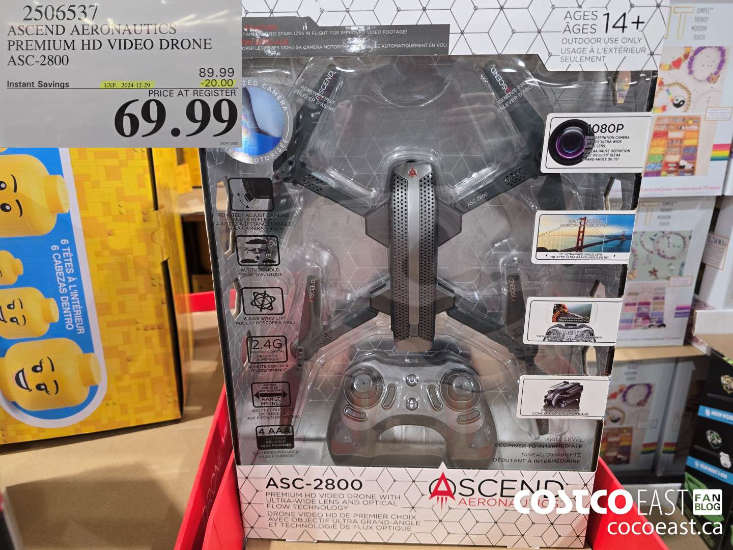 2506537 ASCEND AERONAUTICS PREMIUM HD VIDEO DRONE ASC-2800 ($20.00 INSTANT SAVINGS EXPIRES ON 2024-12-29) $69.99