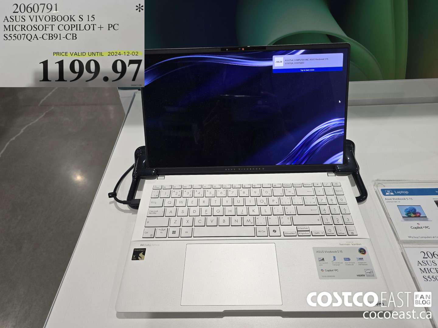 2060791 ASUS VIVOBOOK S 15 MICROSOFT COPILOT+ PC S5507QA-CB91-CB $1199.97