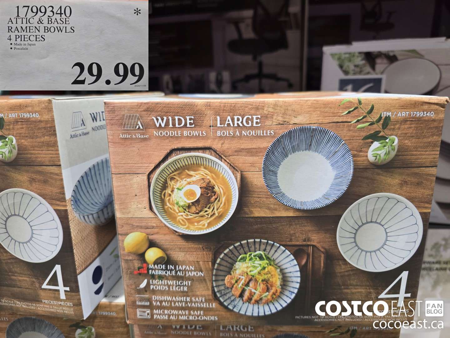 1799340 ATTIC & BASE RAMEN BOWLS 4 PC $29.99