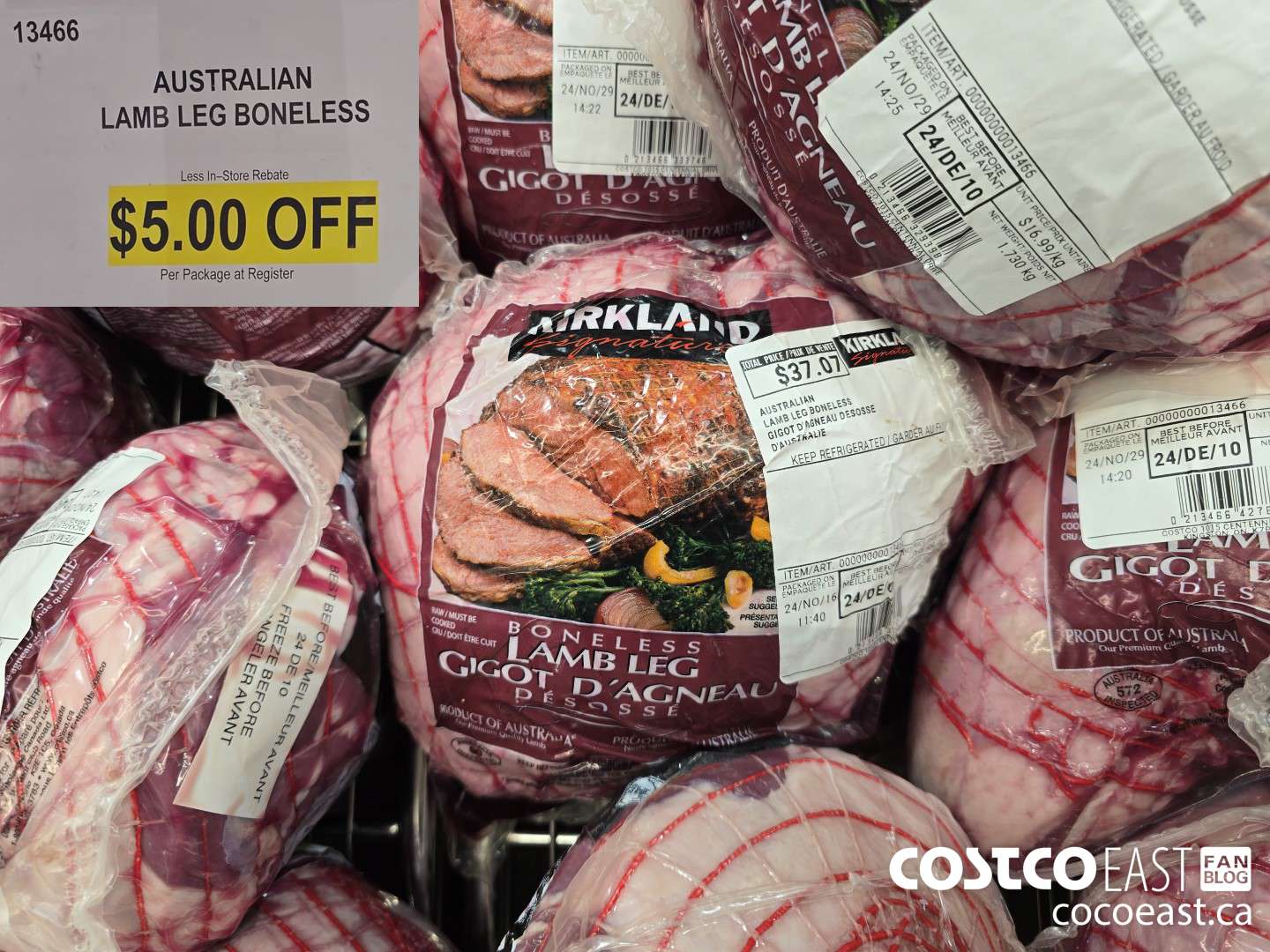 13466 AUSTRALIAN LAMB LEG BONELESS ($5.00 INSTANT SAVINGS)