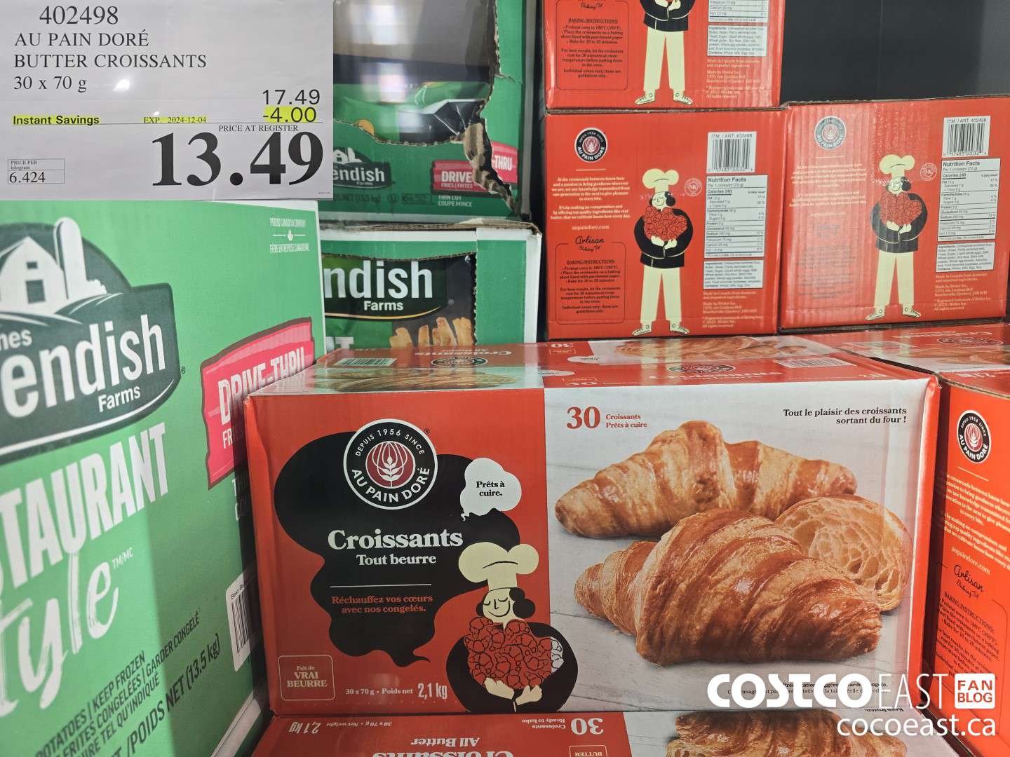 402498 AU PAIN DORE BUTTER CROISSANTS 30 X 70 G ($4.00 INSTANT SAVINGS EXPIRES ON 2024-12-04) $13.49