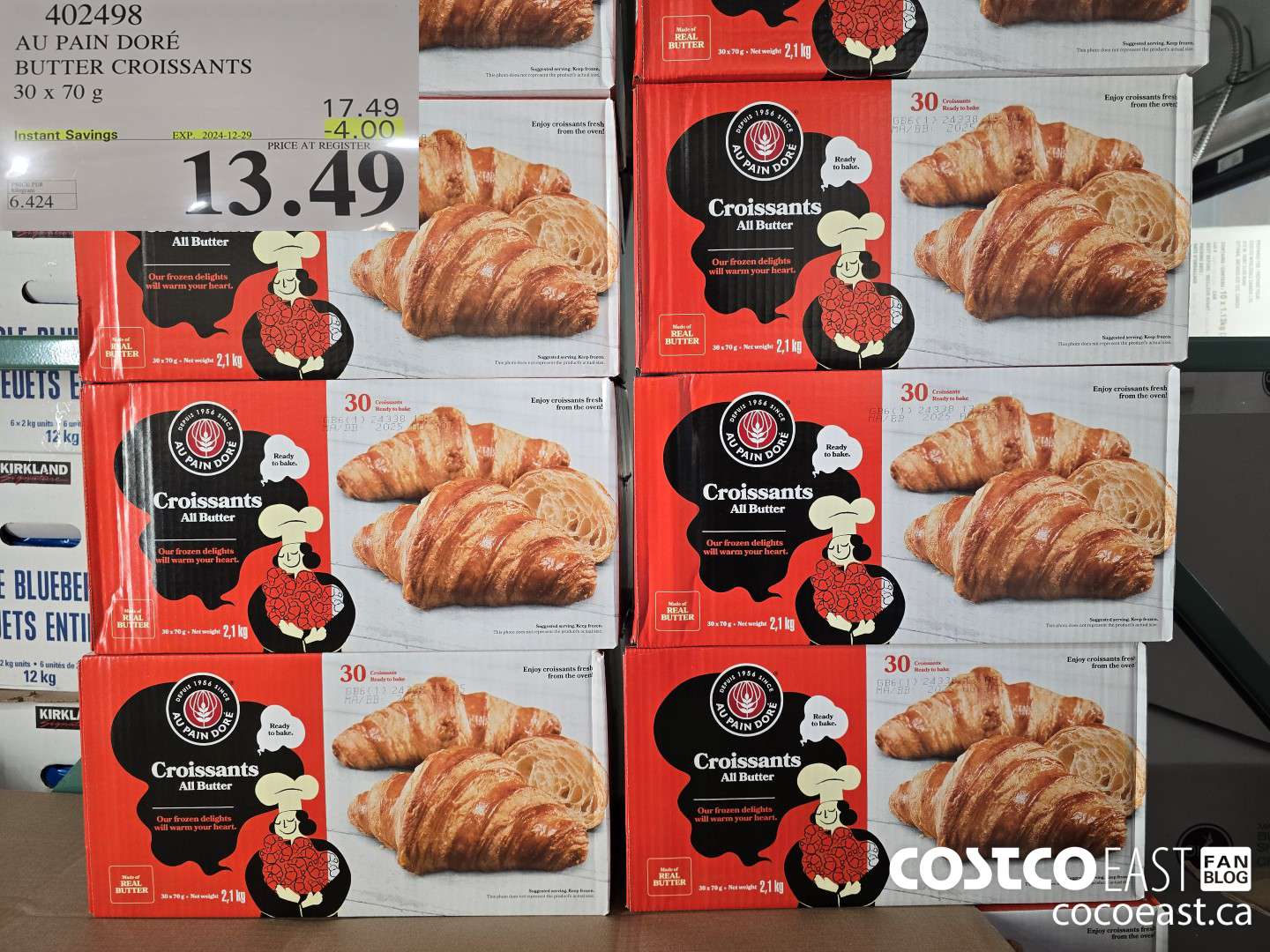 402498 AU PAIN DORE BUTTER CROISSANTS 30 X 70 G ($4.00 INSTANT SAVINGS EXPIRES ON 2024-12-29) $13.49
