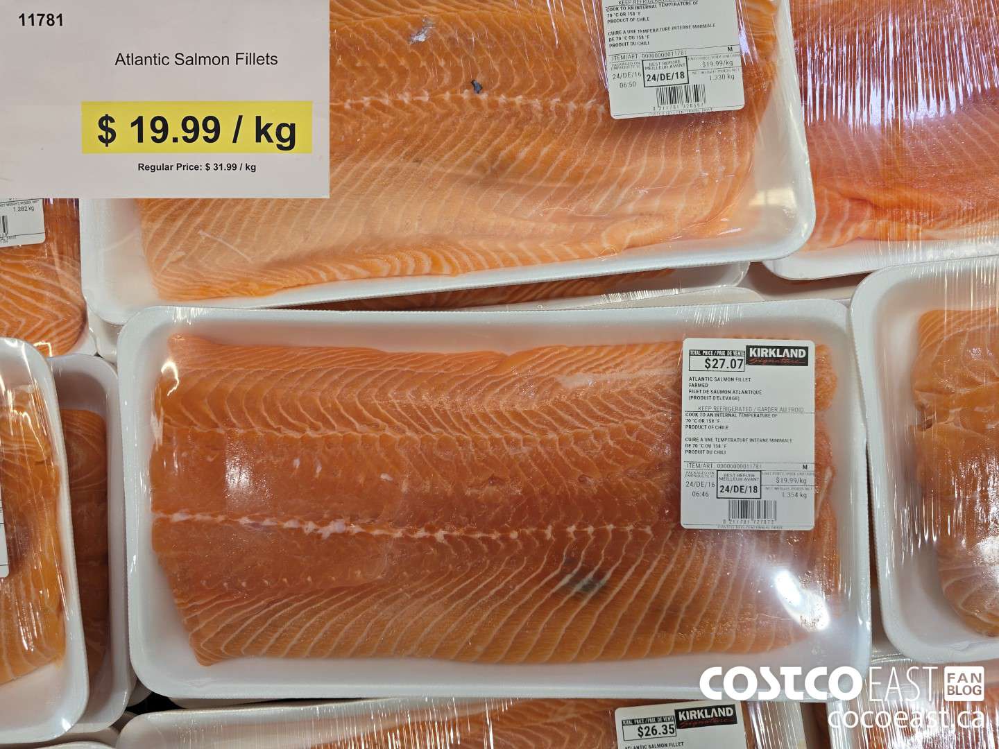 11781 Atlantic Salmon Fillet (PRICE PER KG) ***DISCOUNT PER KG*** ($12.00 INSTANT SAVINGS)