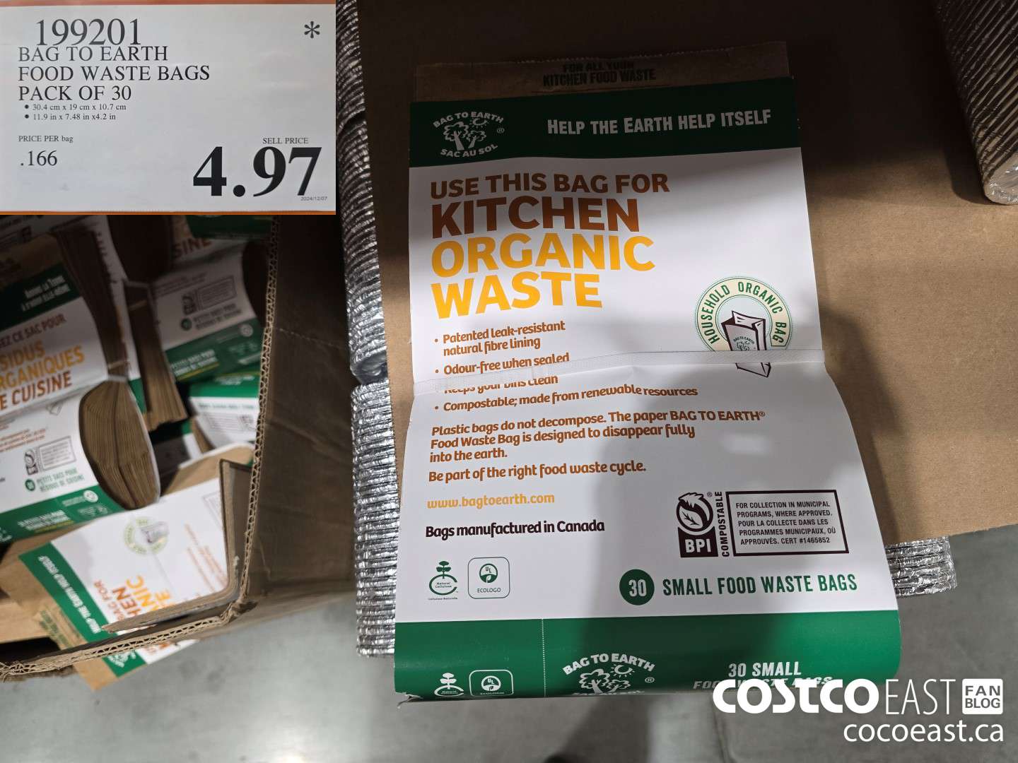 199201 BAG TO EARTH FOOD WASTE BAGS PACK OF 30  $4.97