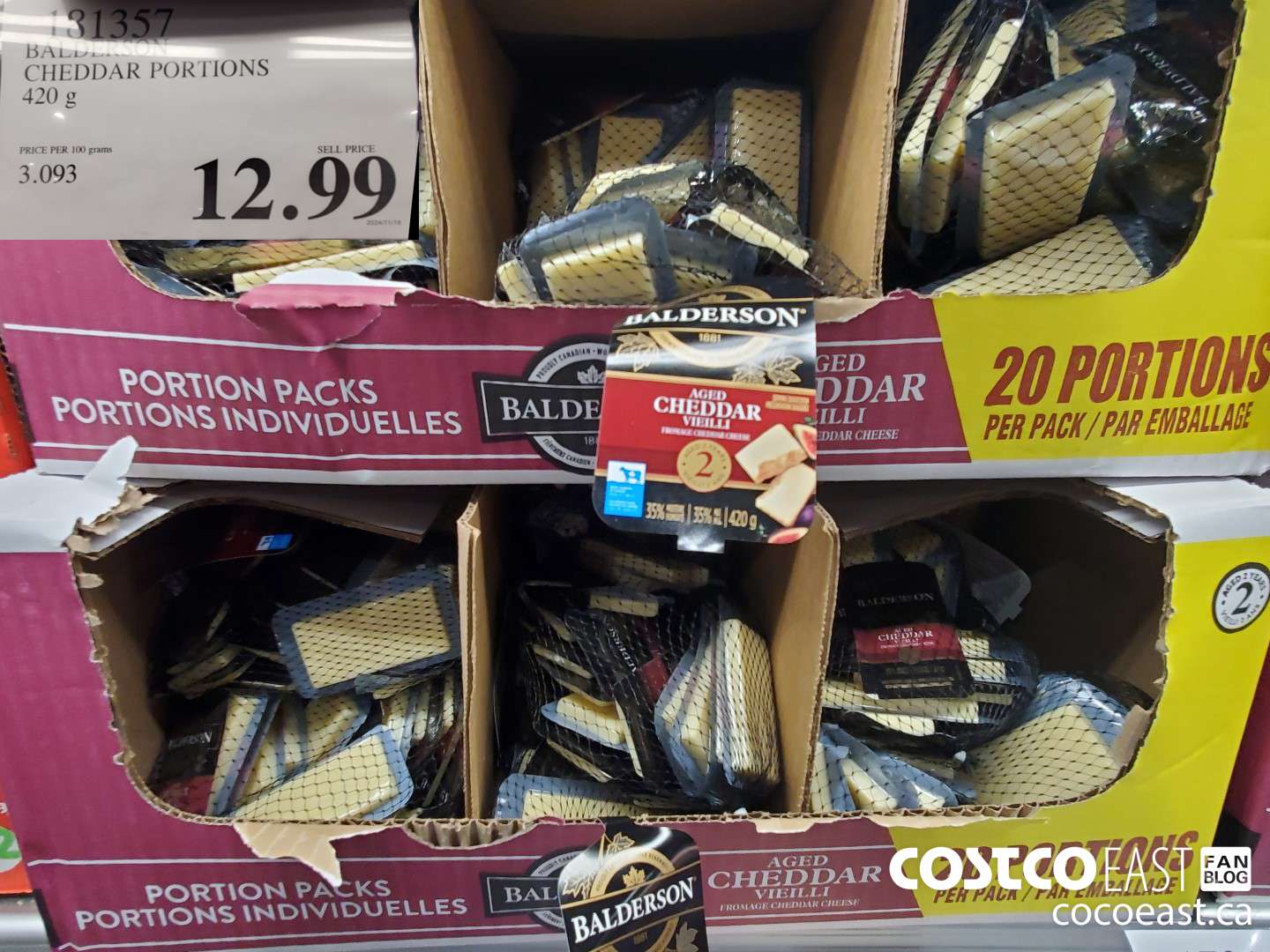 181357 BALDERSON CHEDDAR PORTIONS 420 G $12.99