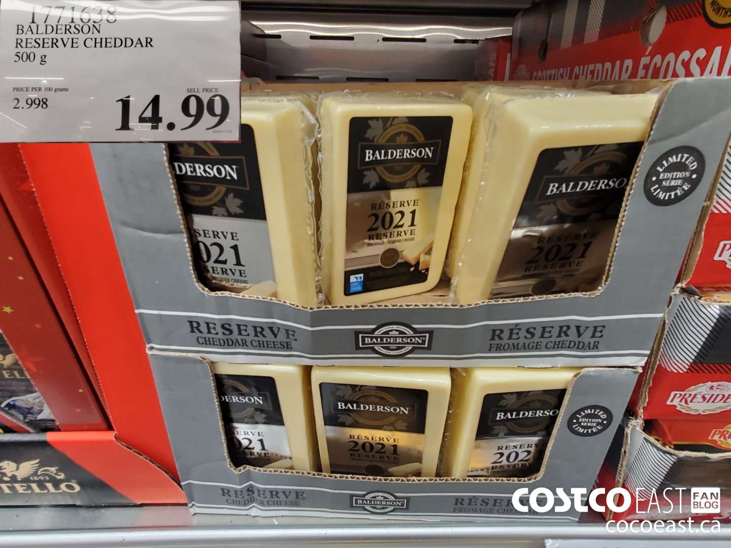 1771638 BALDERSON RESERVE CHEDDAR 500 G $14.99