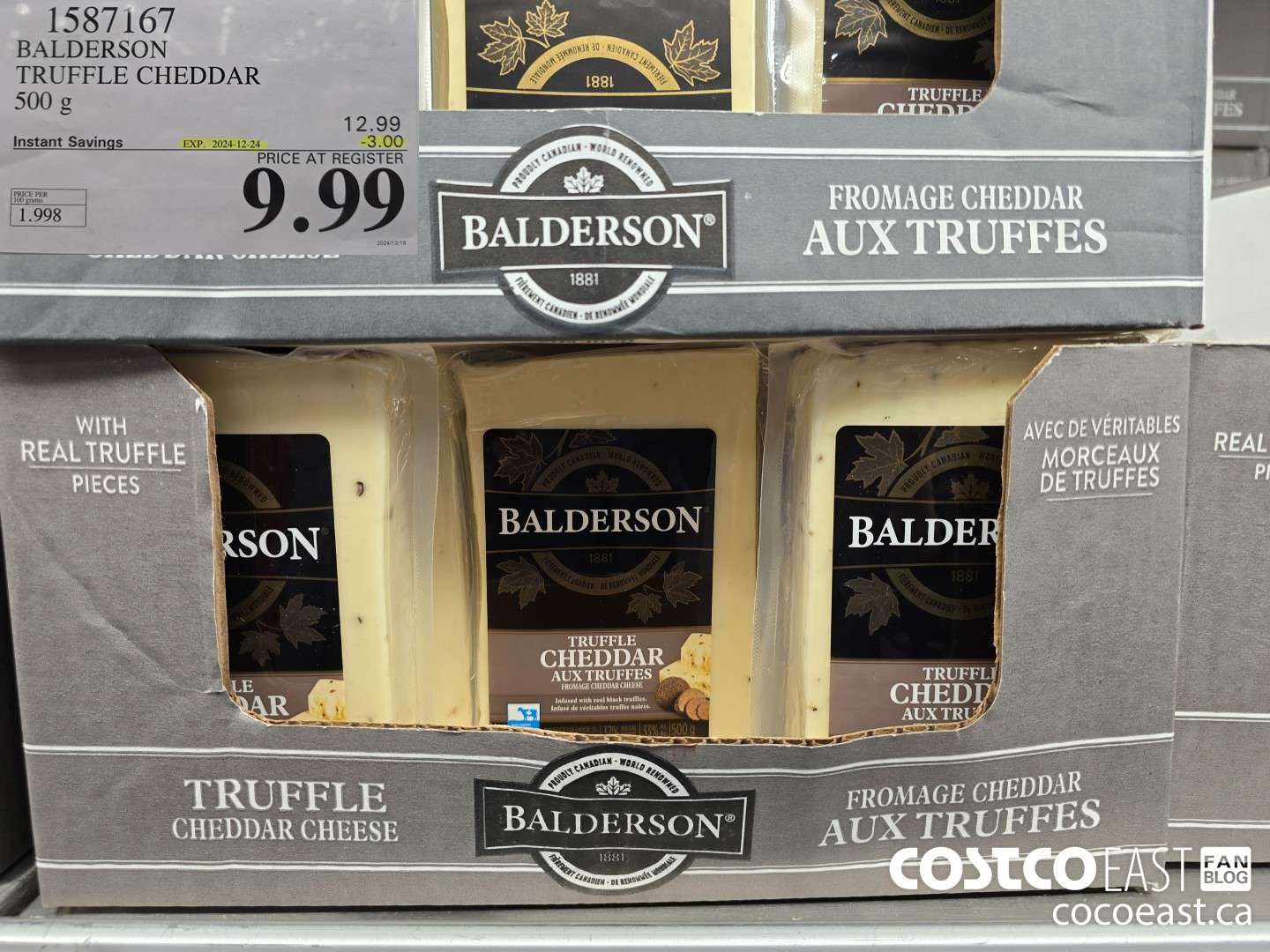 1587167 BALDERSON TRUFFLE CHEDDAR 500 g ($3.00 INSTANT SAVINGS EXPIRES ON 2024-12-24) $9.99