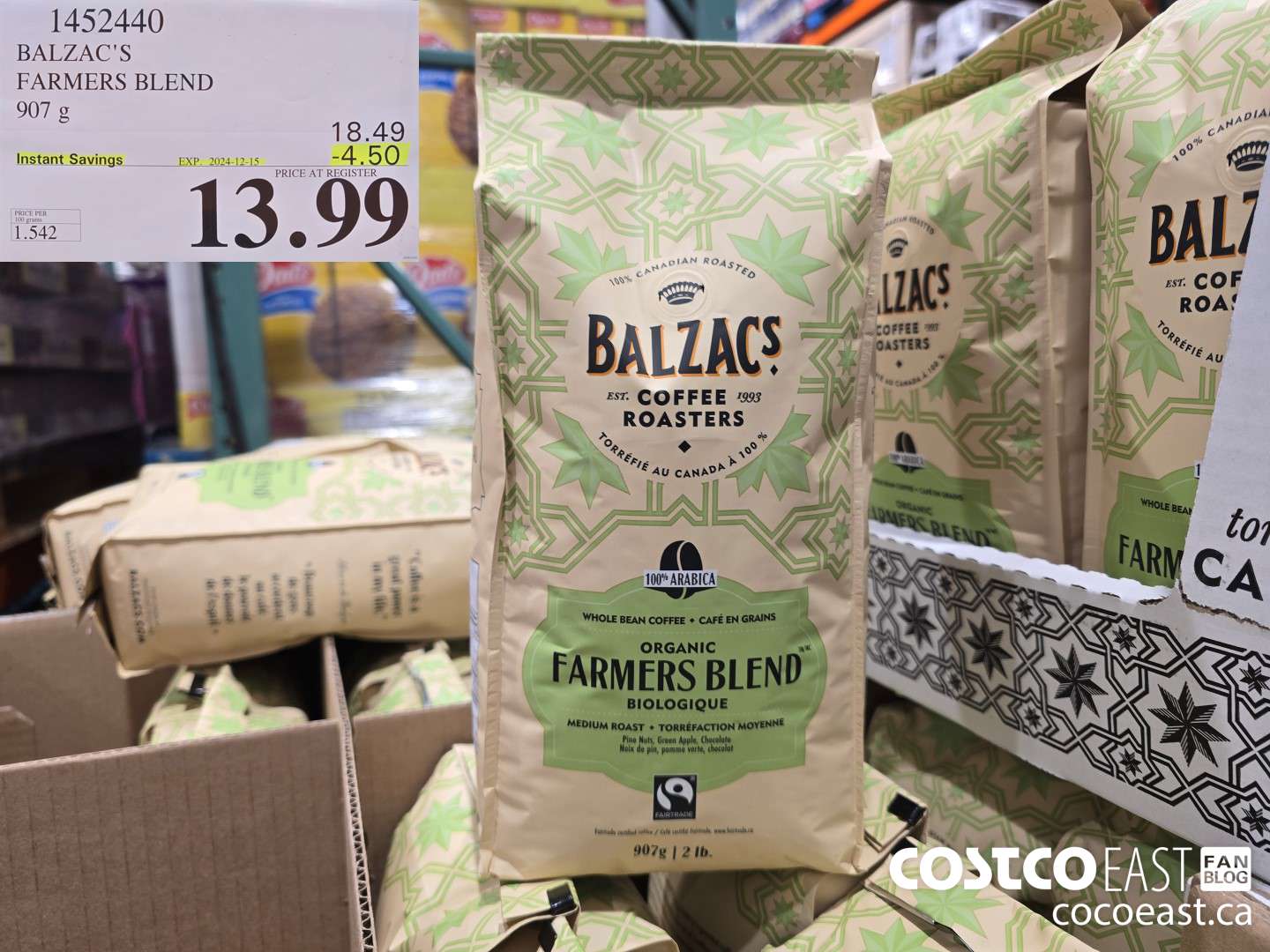 1452440 BALZAC'S FARMERS BLEND 907g ($4.50 INSTANT SAVINGS EXPIRES ON 2024-12-15) $13.99