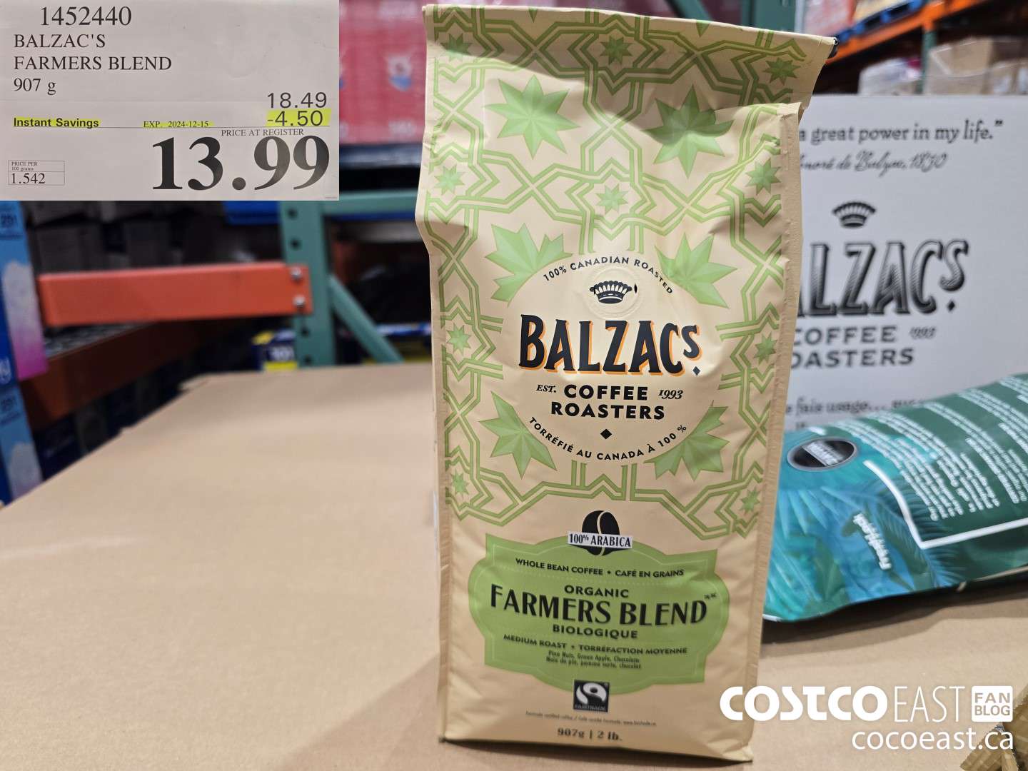 1452440 BALZAC'S FARMERS BLEND 907g ($4.50 INSTANT SAVINGS EXPIRES ON 2024-12-15) $13.99