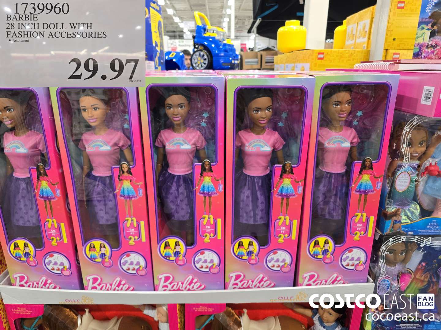 1739960 BARBIE 28 INCH DOLL WITH FASHION ACCESSORIES $29.97