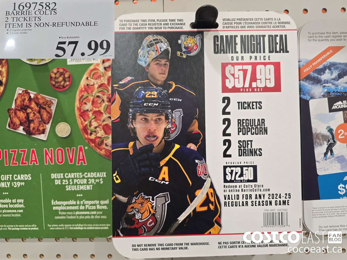 1697582 BARRIE COLTS 2 TICKETS THIS ITEM IS NOT REFUNDABLE $57.99