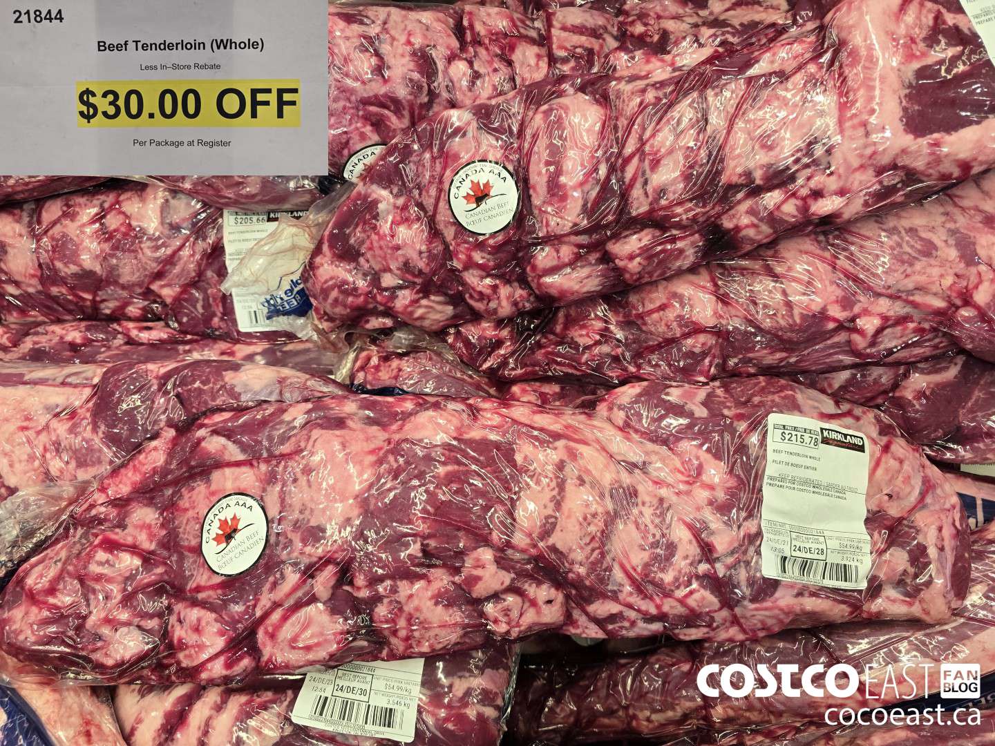 21844 BEEF TENDERLOIN (WHOLE) ($30.00 INSTANT SAVINGS)