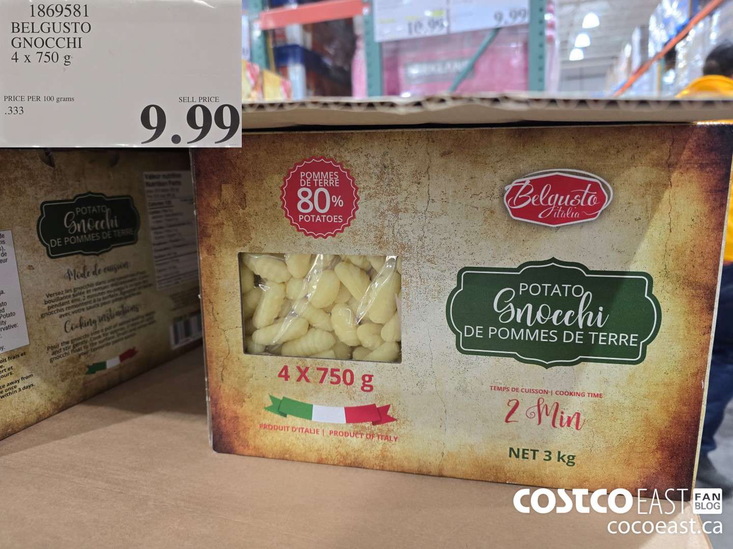 1869581 BELGUSTO GNOCCHI 4 x 750 G $9.99