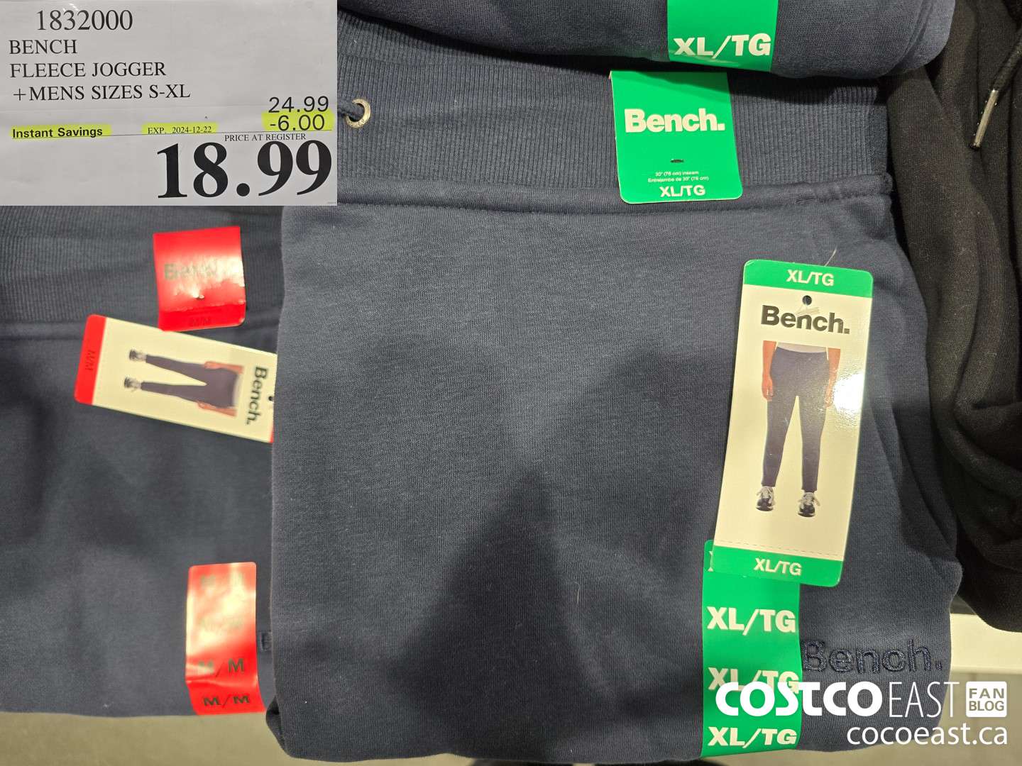 1832000 BENCH FLEECE JOGGER +MENS SIZES S-XXL ($6.00 INSTANT SAVINGS EXPIRES ON 2024-12-22) $18.99