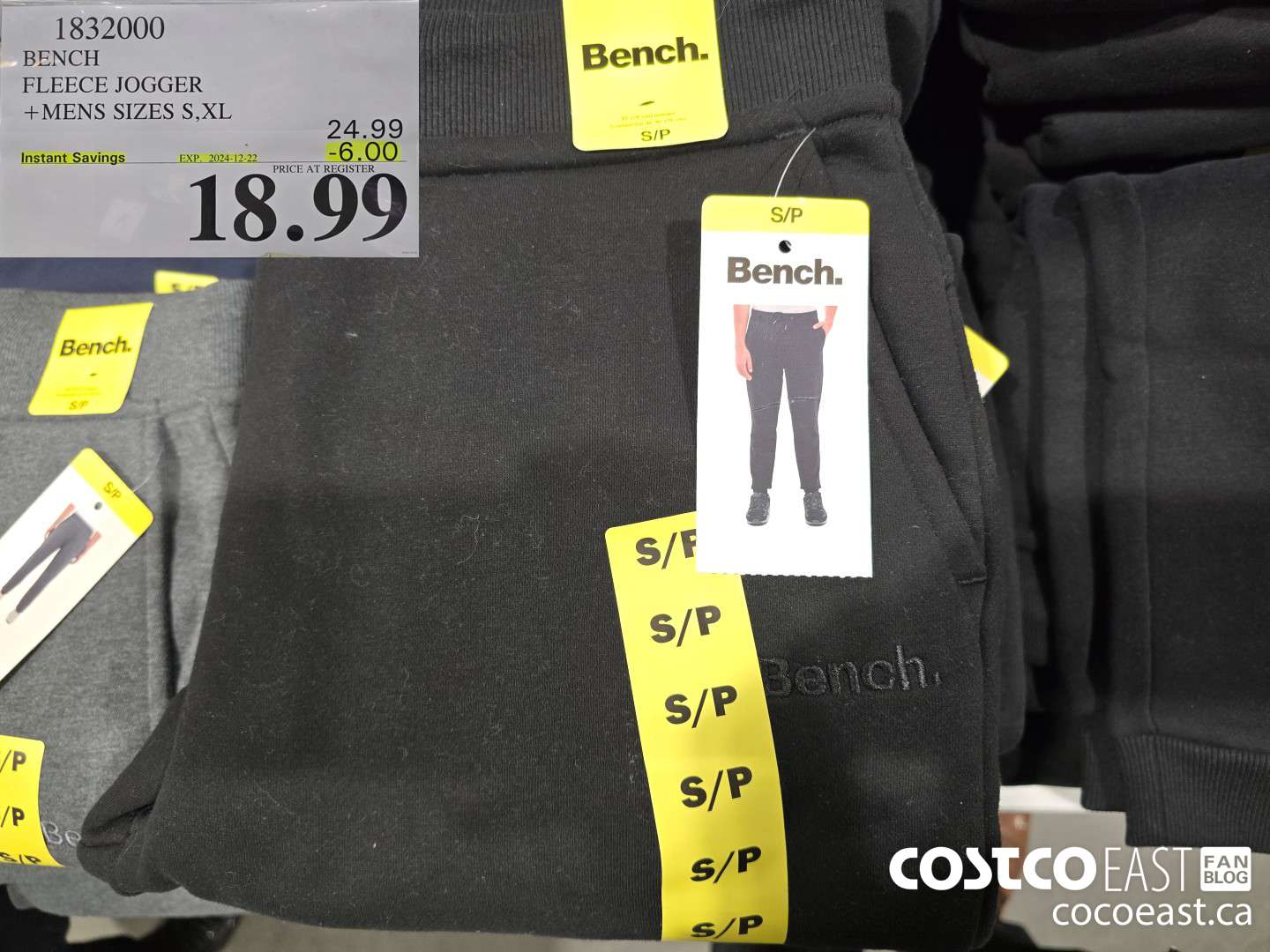 1832000 BENCH FLEECE JOGGER +MENS SIZES S-XXL ($6.00 INSTANT SAVINGS EXPIRES ON 2024-12-22) $18.99