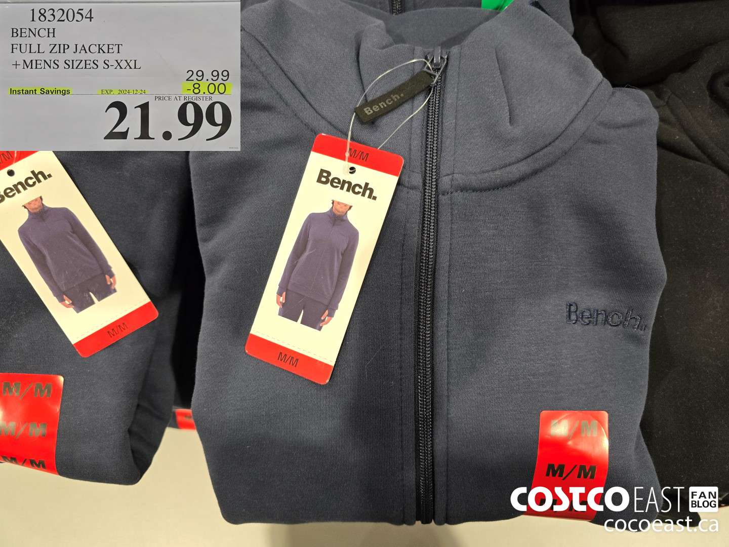 1832054 BENCH FULL ZIP JACKET +MENS SIZES S-XXL ($8.00 INSTANT SAVINGS EXPIRES ON 2024-12-24) $21.99