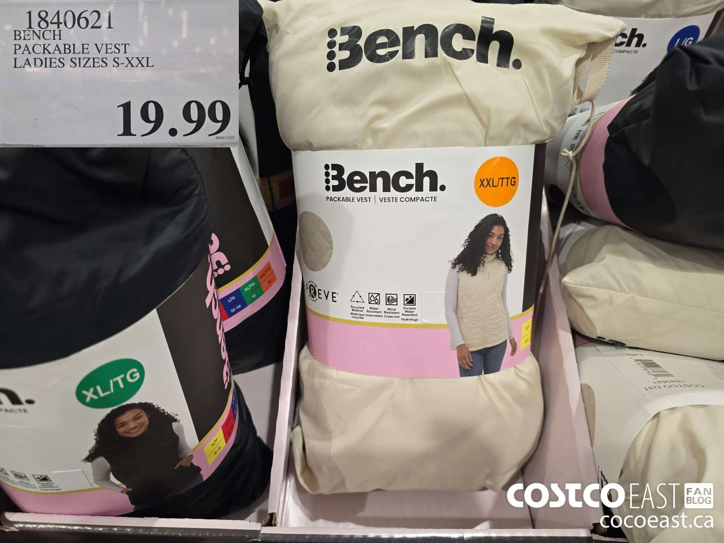 1840621 BENCH PACKABLE VEST LADIES SIZES S-XXL $19.99
