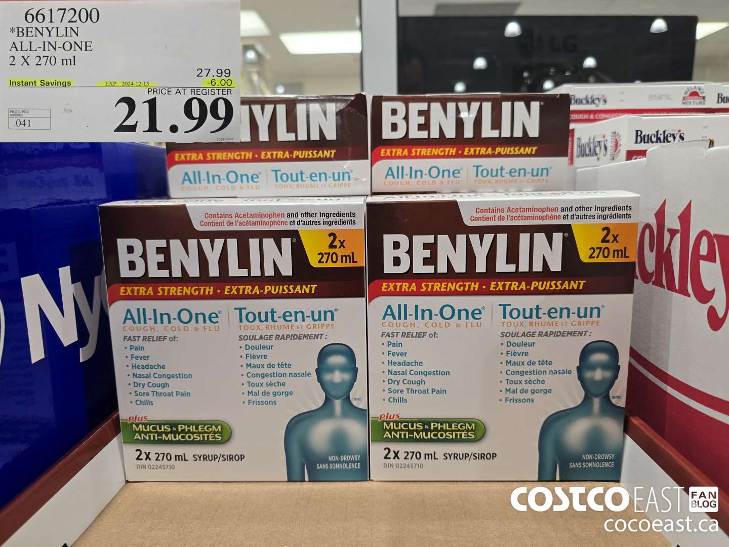 6617200 BENYLIN ALL-IN-ONE 2 X 270ML ($6.00 INSTANT SAVINGS EXPIRES ON 2024-12-15) $21.99