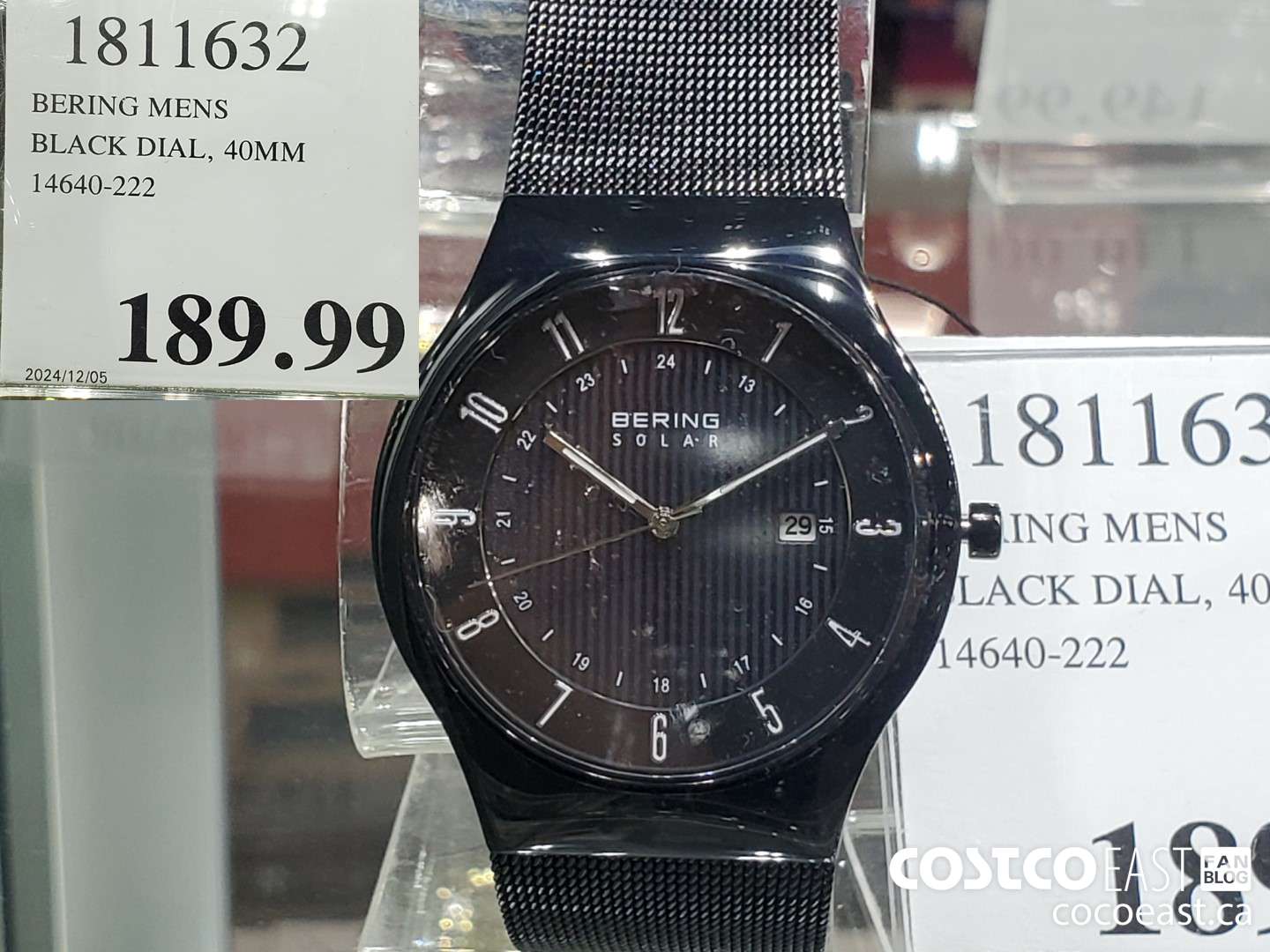 1811632 BERING MENS BLACK DIAL 40MM  $189.99