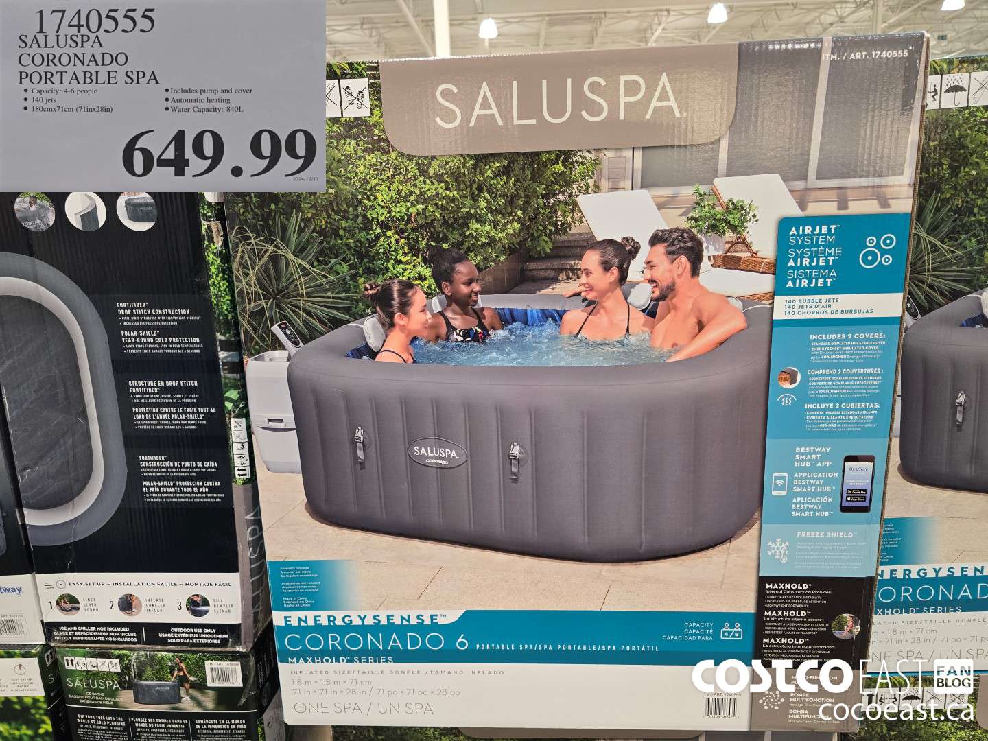 1740555 BESTWAY CORONADO PORTABLE SPA $649.99