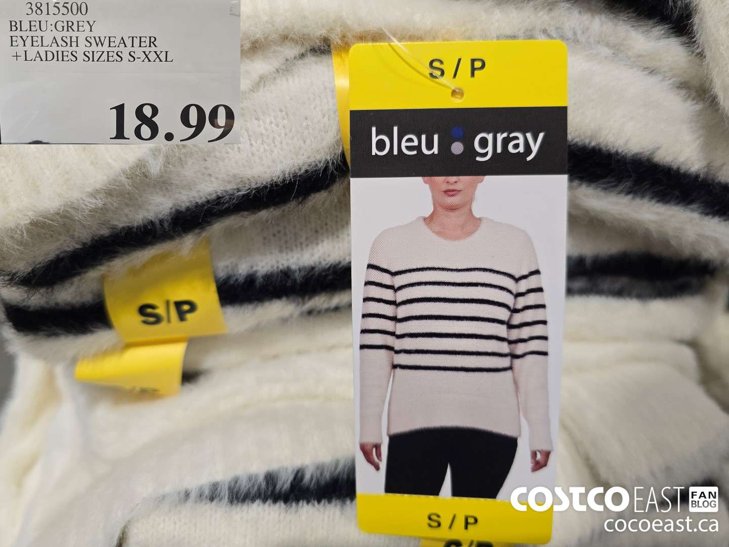 3815500 BLEU:GREY EYELASH SWEATER +LADIES SIZES S-XXL $18.99