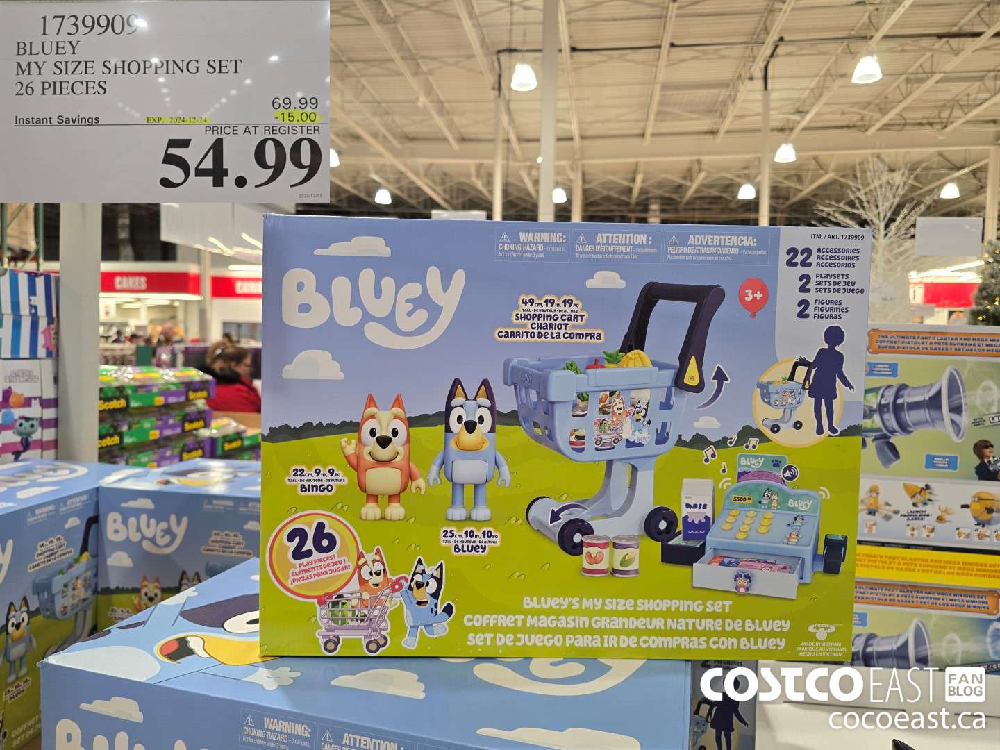 1739909 BLUEY MY SIZE SHOPPING SET 26 PLAY PIECES ($15.00 INSTANT SAVINGS EXPIRES ON 2024-12-15) $54.99